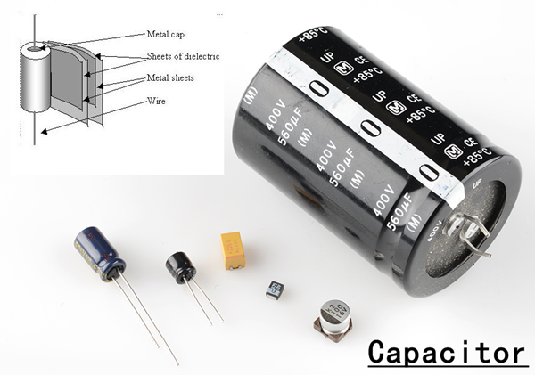 Capacitor outer and inner view